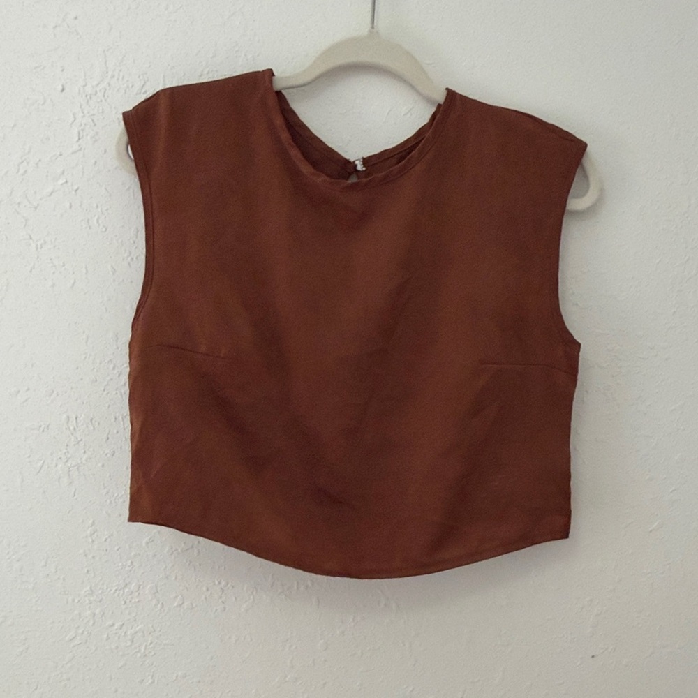 Women's Brown Sleeveless Top